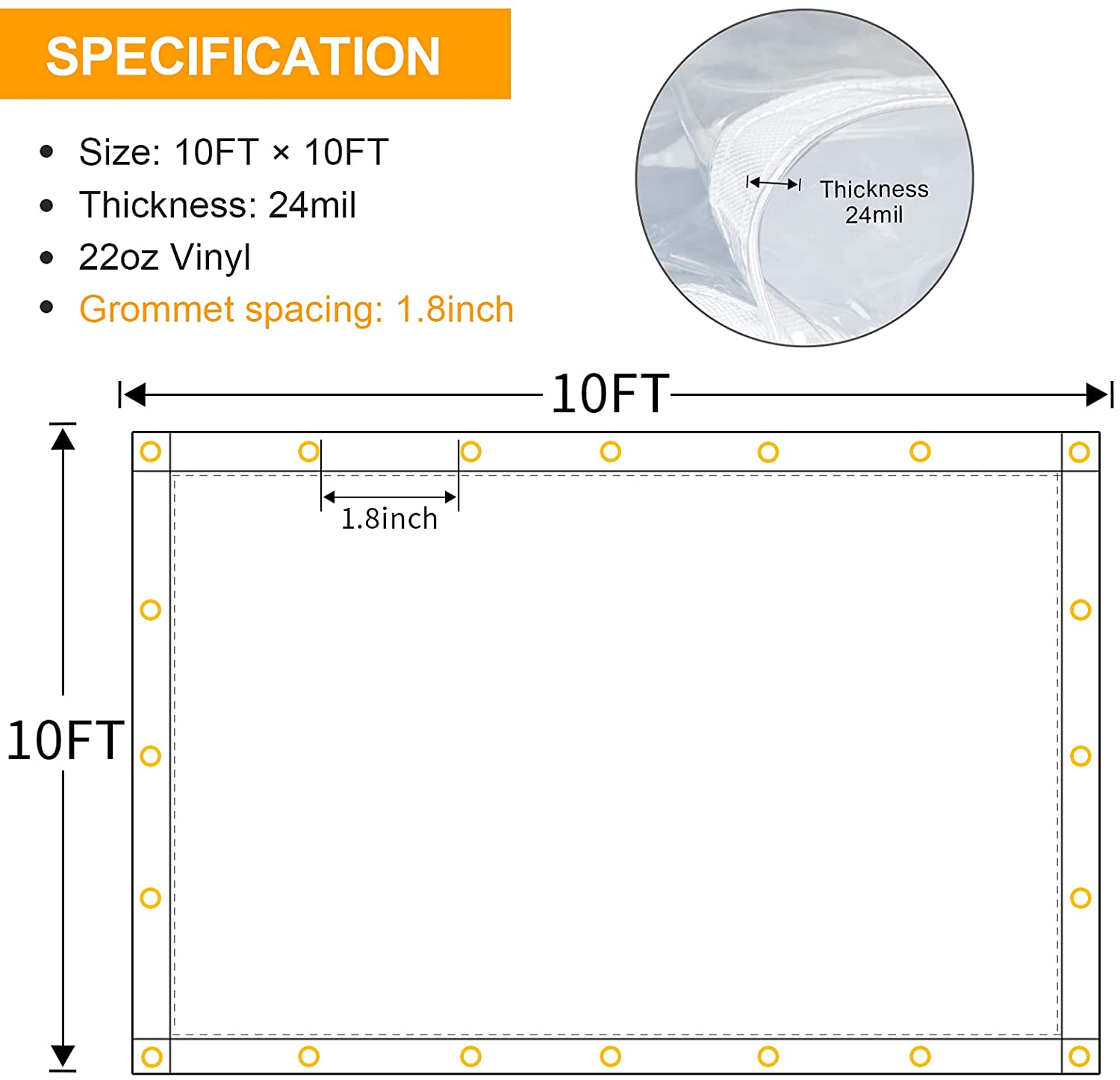 Transparent Clear Rainproof PVC Tarpaulin