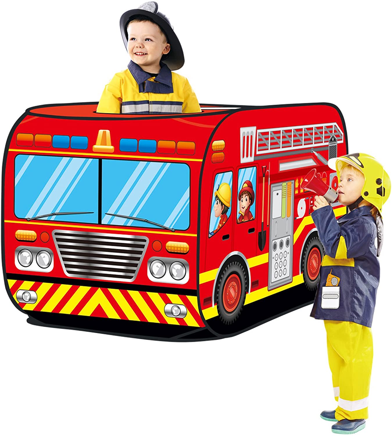 Fire Truck Pop Up Play Tent for Kids 