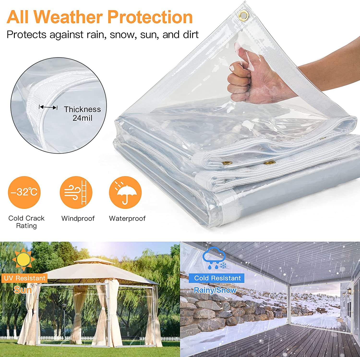 Transparent Clear Rainproof PVC Tarpaulin